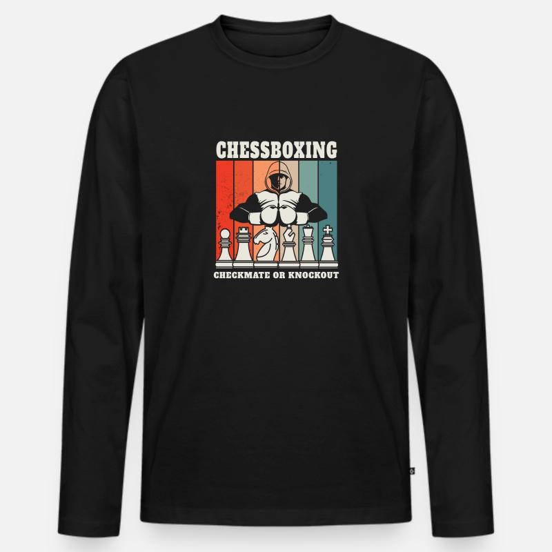Schachboxen - Schachmatt Oder Knockout Schachboxen - Männer Premium Bio Langarmshirt - Schwarz