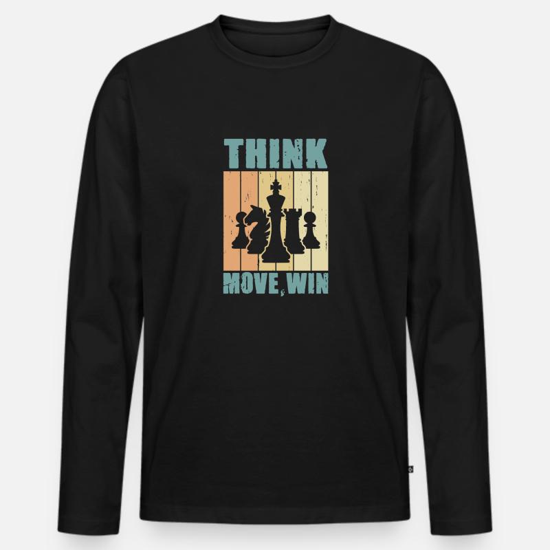 Schach Denken Bewegen Gewinnen Chess Master Club - Männer Premium Bio Langarmshirt - Schwarz