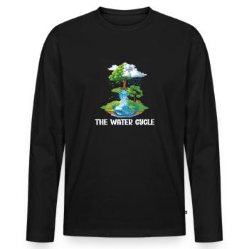 Le cycle de l’eau - Météorologie Prévisions météorologiques - T-shirt manches longues Premium bio Homme - noir - Devant - Nico (187cm)