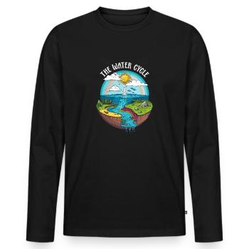 Le cycle de l’eau - Météorologie Prévisions météorologiques - T-shirt manches longues Premium bio Homme - noir - Devant - Nico (187cm)