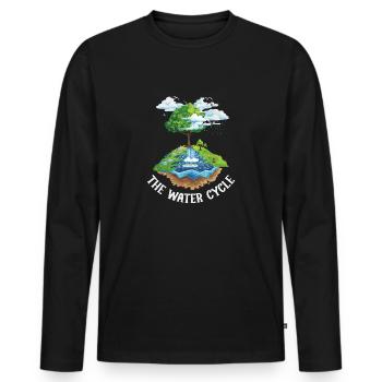 Le cycle de l’eau - Météorologie Prévisions météorologiques - T-shirt manches longues Premium bio Homme - noir - Devant - Nico (187cm)