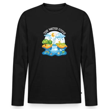 Le cycle de l’eau - Météorologie Prévisions météorologiques - T-shirt manches longues Premium bio Homme - noir - Devant - Nico (187cm)