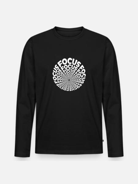 Focus Optical Illusion - Fascinating Visual - Men's Premium Organic Long Sleeve Shirt - black