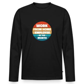 Von Zu Hause Aus Arbeiten - Mitarbeiter Des Monats - Männer Premium Bio Langarmshirt - Schwarz - Vorne - Nico (187cm)