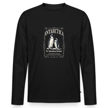 Antarctica - The International Continent - Men's Premium Organic Long Sleeve Shirt - black - Front - Nico (187cm)