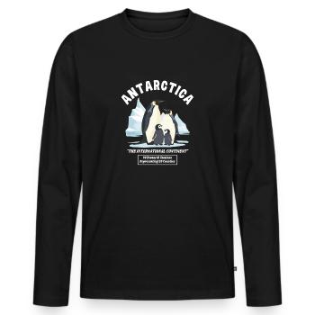 Antarctica - The International Continent - Men's Premium Organic Long Sleeve Shirt - black - Front - Nico (187cm)