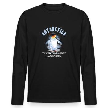 Antarctica - The International Continent - Men's Premium Organic Long Sleeve Shirt - black - Front - Nico (187cm)