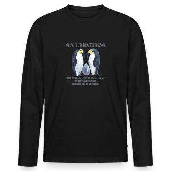 Antarctica - The International Continent - Men's Premium Organic Long Sleeve Shirt - black - Front - Nico (187cm)