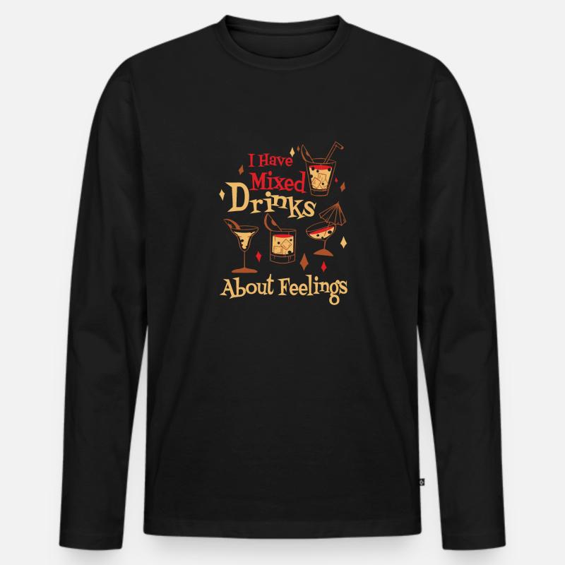 Gemischte Gefühle Und Exquisite Drinks - Männer Premium Bio Langarmshirt - Schwarz