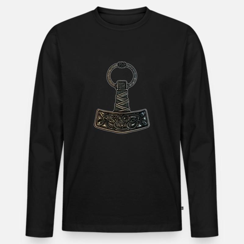 Mjölnir - Männer Premium Bio Langarmshirt - Schwarz