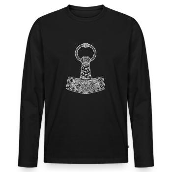 Thor Mjölnir sw - T-shirt manches longues Premium bio Homme - noir - Devant - Nico (187cm)
