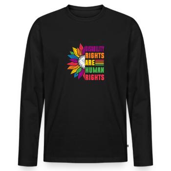 Disability Rights Are Human Rights - - Men's Premium Organic Long Sleeve Shirt - black - Front - Nico (187cm)