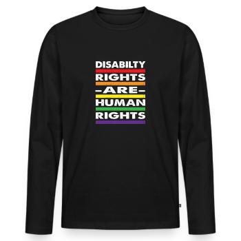 Disability Rights Are Human Rights - - Men's Premium Organic Long Sleeve Shirt - black - Front - Nico (187cm)