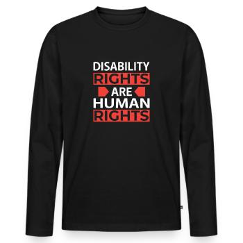 Disability Rights Are Human Rights - - Men's Premium Organic Long Sleeve Shirt - black - Front - Nico (187cm)