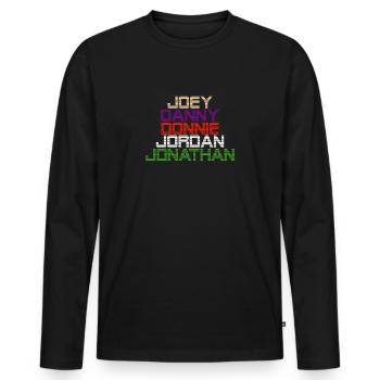 Joey Danny Donnie Jordan Jonathan - Retro Names - Men's Premium Organic Long Sleeve Shirt - black - Front - Nico (187cm)