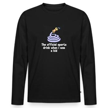 La boisson sportive officielle de mon enfance – - T-shirt manches longues Premium bio Homme - noir - Devant - Nico (187cm)