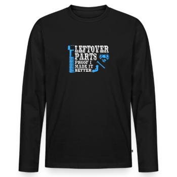 Pièces restantes preuve que je l’ai amélioré Vis - T-shirt manches longues Premium bio Homme - noir - Devant - Nico (187cm)