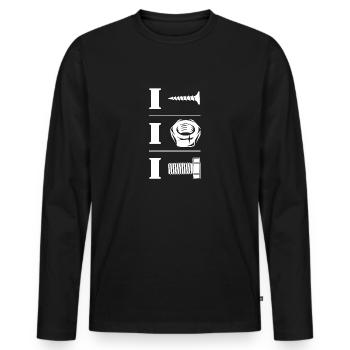 Vis écrou boulon Humorous Craftsman - T-shirt manches longues Premium bio Homme - noir - Devant - Nico (187cm)