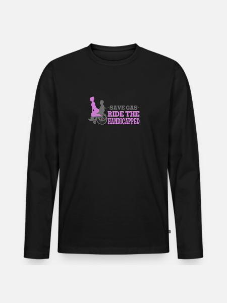 Handicapped Empowerment Illustration for - Men's Premium Organic Long Sleeve Shirt - black