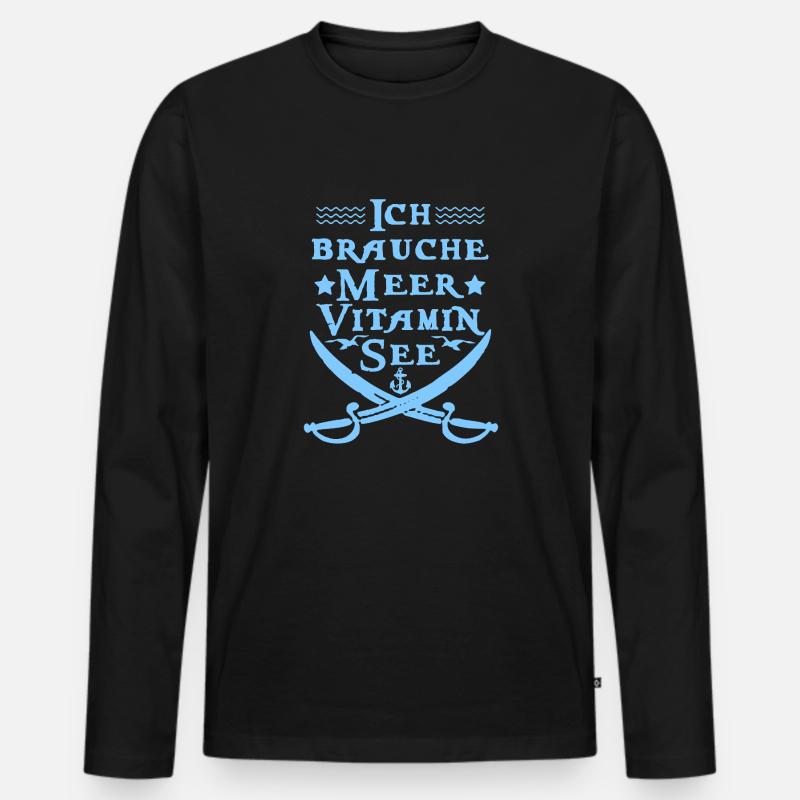 Vitamin See - Männer Premium Bio Langarmshirt - Schwarz