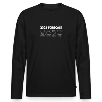 2025 Prognose: Windeln, Nächte, Socken, Liebe - Männer Premium Bio Langarmshirt - Schwarz - Vorne - Nico (187cm)