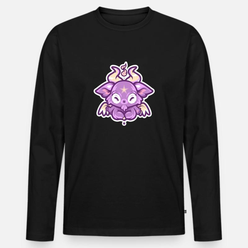 Cute Satan - Männer Premium Bio Langarmshirt - Schwarz