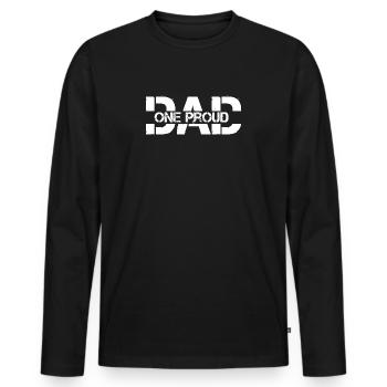One proud dad - Men's Premium Organic Long Sleeve Shirt - black - Front - Nico (187cm)