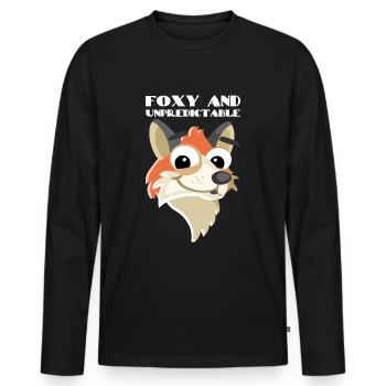 Frecher Fuchs Rotfuchs Foxy And Unpredictable - Männer Premium Bio Langarmshirt - Schwarz - Vorne - Nico (187cm)