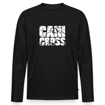 Canicross cross-country avec des sports canins - T-shirt manches longues Premium bio Homme - noir - Devant - Nico (187cm)