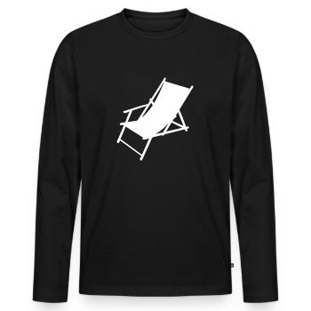 deck chair - Men's Premium Organic Long Sleeve Shirt - black - Front - Nico (187cm)