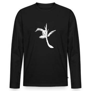 Palm tree palm - Men's Premium Organic Long Sleeve Shirt - black - Front - Nico (187cm)