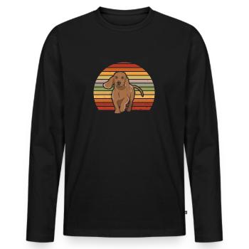 Dackel Hundehalter Hundeliebhaber Geschenkidee - Männer Premium Bio Langarmshirt - Schwarz - Vorne - Nico (187cm)