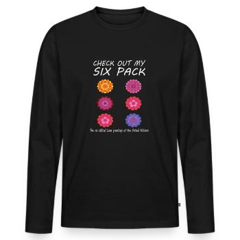 Flower Six-Pack - Men's Premium Organic Long Sleeve Shirt - black - Front - Nico (187cm)