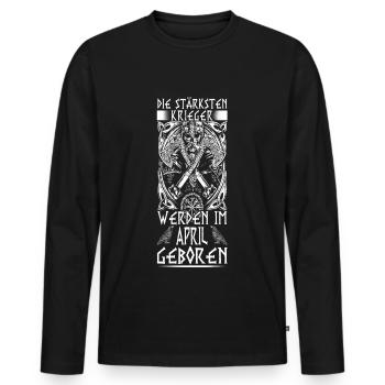 Anniversaire d’avril - Viking - - DE - T-shirt manches longues Premium bio Homme - noir - Devant - Nico (187cm)