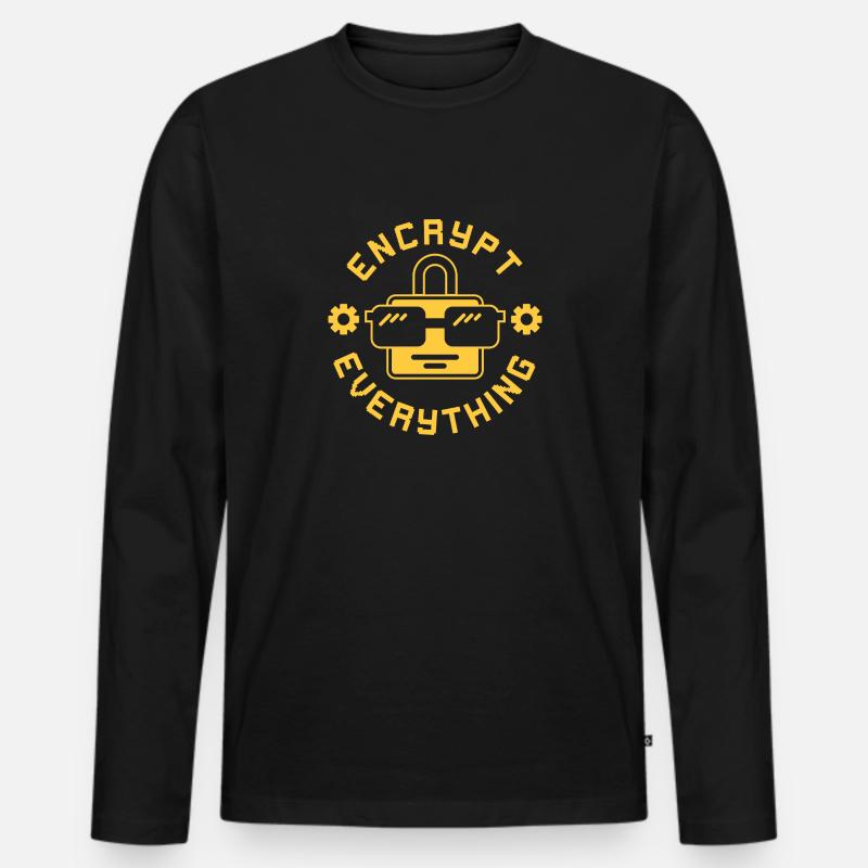 Encrypt Everything - Männer Premium Bio Langarmshirt - Schwarz