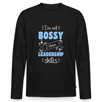 Chef Karriere Angestellter - Männer Premium Bio Langarmshirt - Schwarz - Vorne - Nico (187cm)