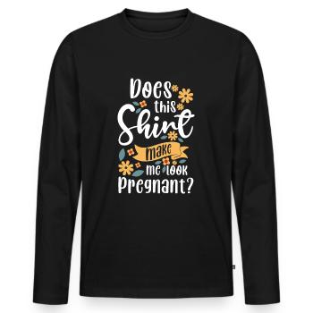 Schwangerschaft Liebe Werdende Mutter - Männer Premium Bio Langarmshirt - Schwarz - Vorne - Nico (187cm)
