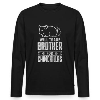 Animal de compagnie Amoureux des animaux nocturnes Animal préféré - T-shirt manches longues Premium bio Homme - noir - Devant - Nico (187cm)