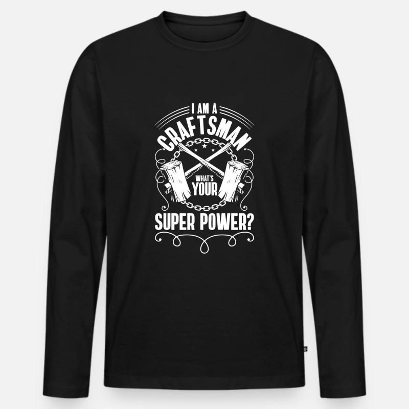 Craftsman Profession Bricklayer Screwdriver - Men's Premium Organic Long Sleeve Shirt - black