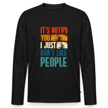 Sarcasme Foule Misanthropie Rejet - T-shirt manches longues Premium bio Homme - noir - Devant - Nico (187cm)