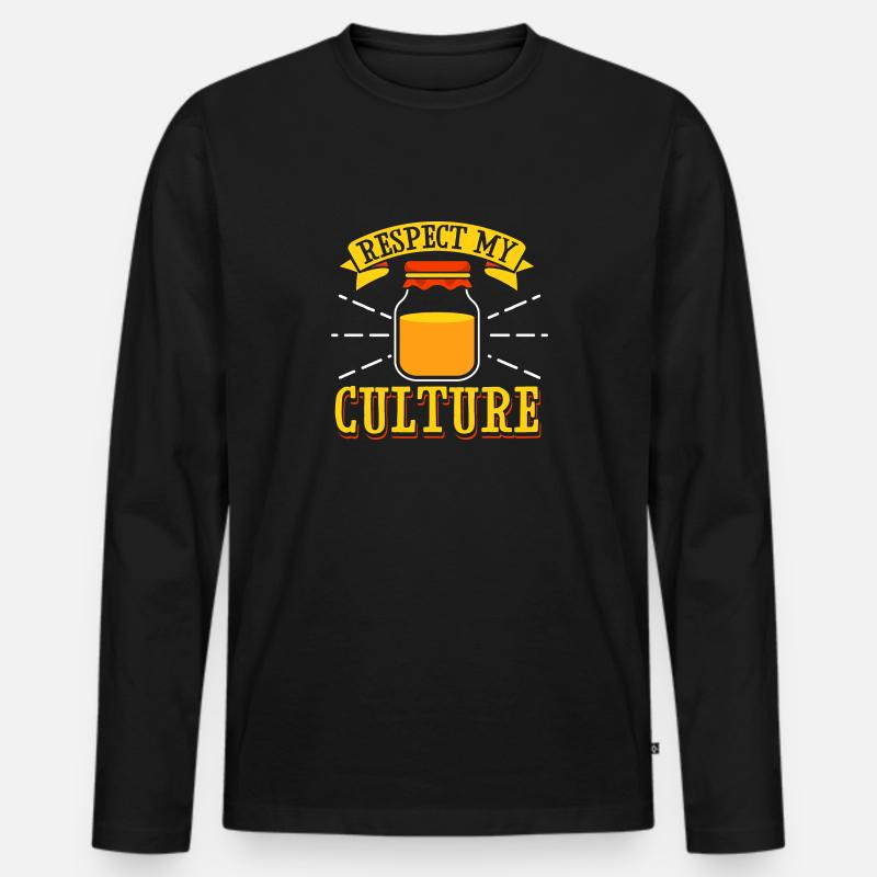 Respect My Culture - Männer Premium Bio Langarmshirt - Schwarz