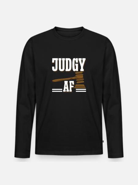Judgy AF - Männer Premium Bio Langarmshirt - Schwarz