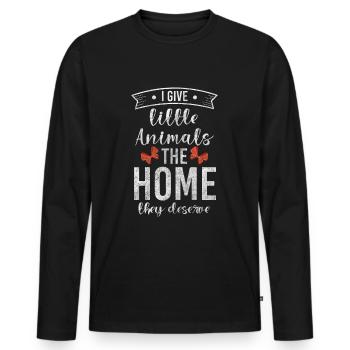 Tierfreund Retttung - Männer Premium Bio Langarmshirt - Schwarz - Vorne - Nico (187cm)