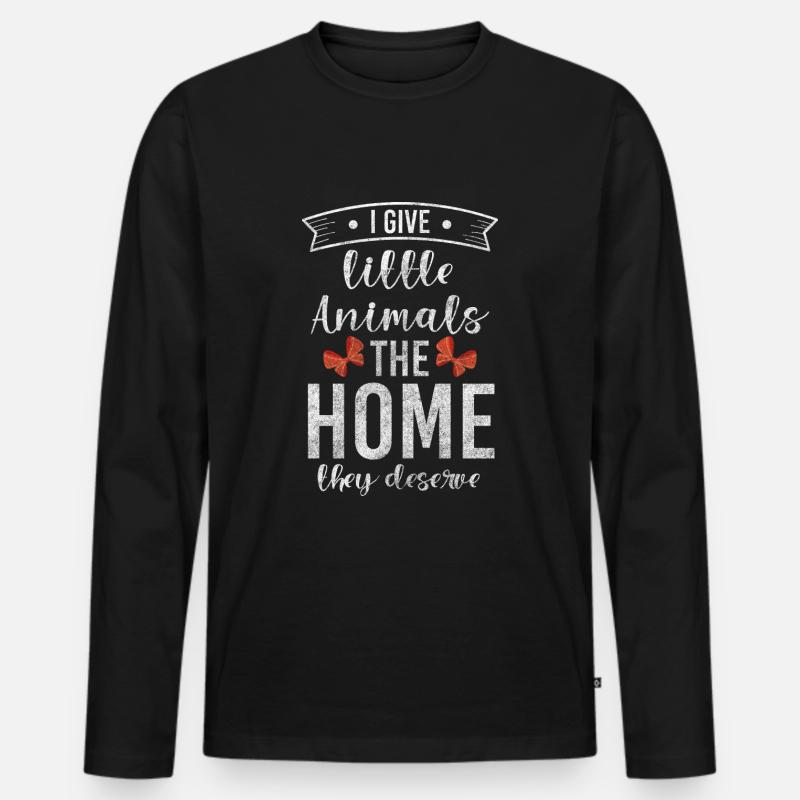 Tierfreund Retttung - Männer Premium Bio Langarmshirt - Schwarz