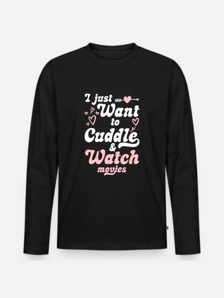 Cuddling Teddy Bear Relationship Romantic - Men's Premium Organic Long Sleeve Shirt - black