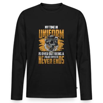 Police Officer, Profession, Crime, Siren - Men's Premium Organic Long Sleeve Shirt - black - Front - Nico (187cm)