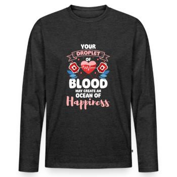 Blood Donation Life Hospital - Men's Premium Organic Long Sleeve Shirt - heather anthracite - Front - Nico (187cm)