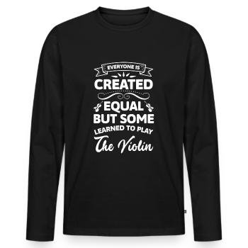 Violin, Instrument, Classical, String Instrument - Men's Premium Organic Long Sleeve Shirt - black - Front - Nico (187cm)