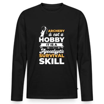 Archer Longbow Hobby Results - Men's Premium Organic Long Sleeve Shirt - black - Front - Nico (187cm)