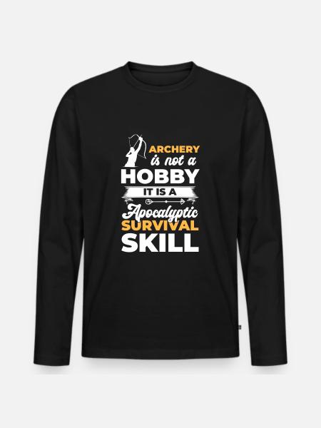 Archer Longbow Hobby Results - Men's Premium Organic Long Sleeve Shirt - black